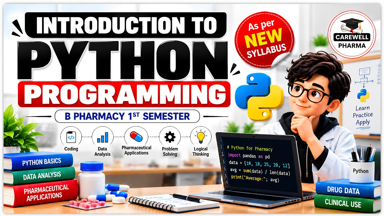 Article thumbnail: INTRODUCTION TO PYTHON PROGRAMMING FOR PHARMACEUTICAL SCIENCE | B PHARM 1ST SEM